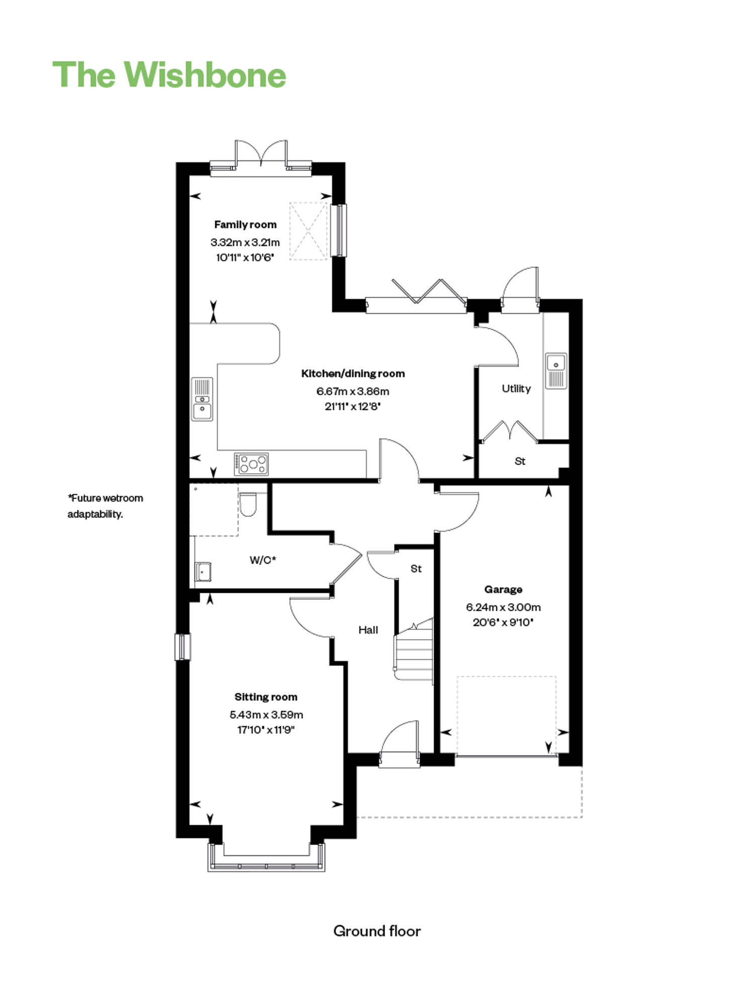 The Wishbone Floor Plan GF Randall Fields, Stotfold