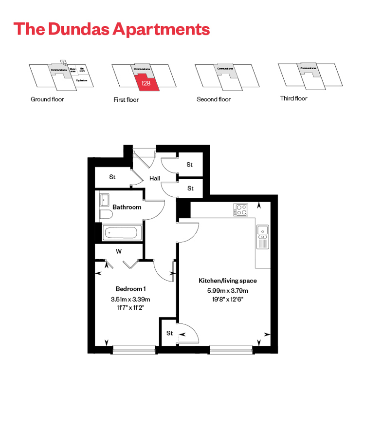Rosebery Wynd - Dundas Apartment Floor Plan - Plot 128