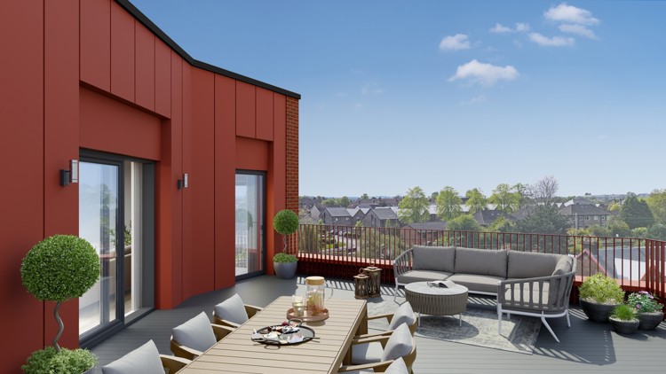 The Foundry Block A External View From Penthouse Terrace Copy