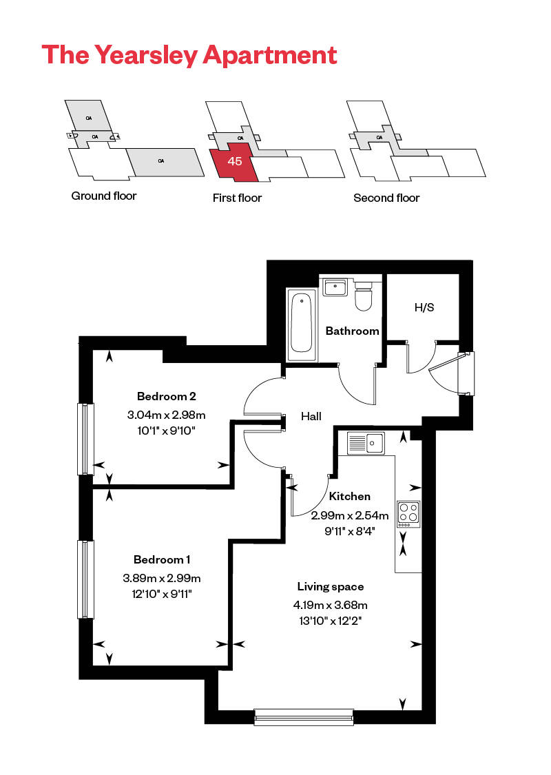 The Yearsley Apartments Plot 45 Floor Plan Ingatestone Grove, Essex