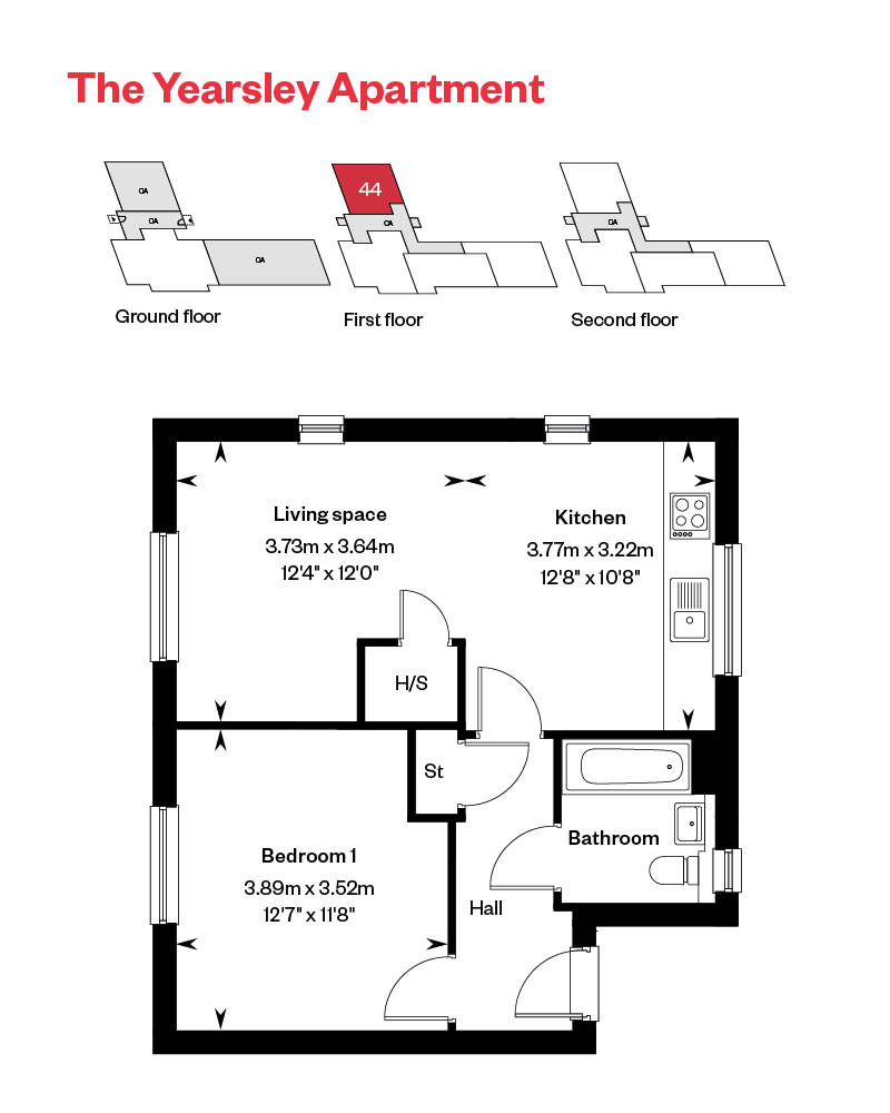 The Yearsley Apartments Plot 44 Floor Plan Ingatestone Grove, Essex