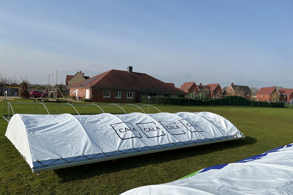 Cricket Pitch Cover for Chesterton and Wendlebury Cricket Cricket Club, Cala at Himley Village, Bicester, Cala Homes, Oxfordshire