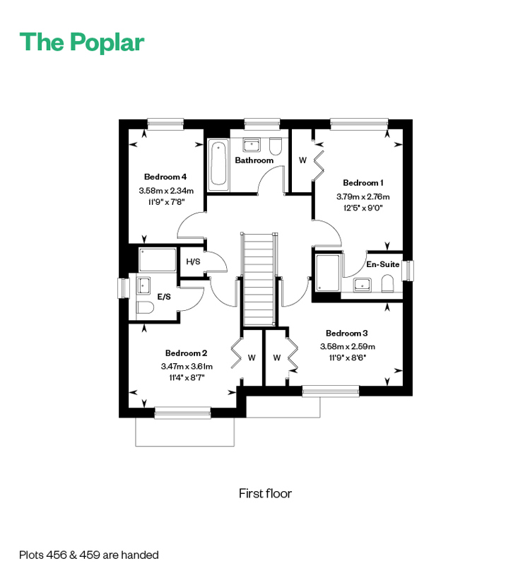 The Poplar floor plans, first floor