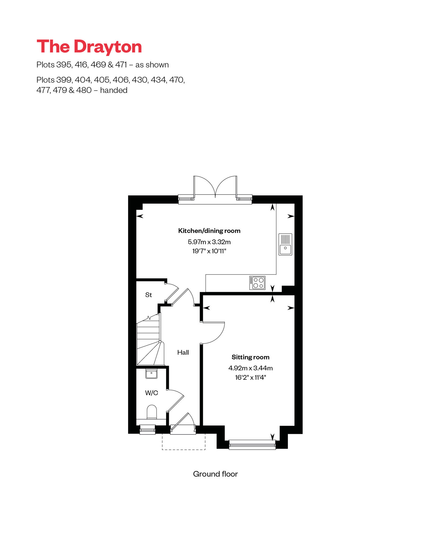 Drayton Ground Floor floorplan at Cross Trees Park, Shrivenham