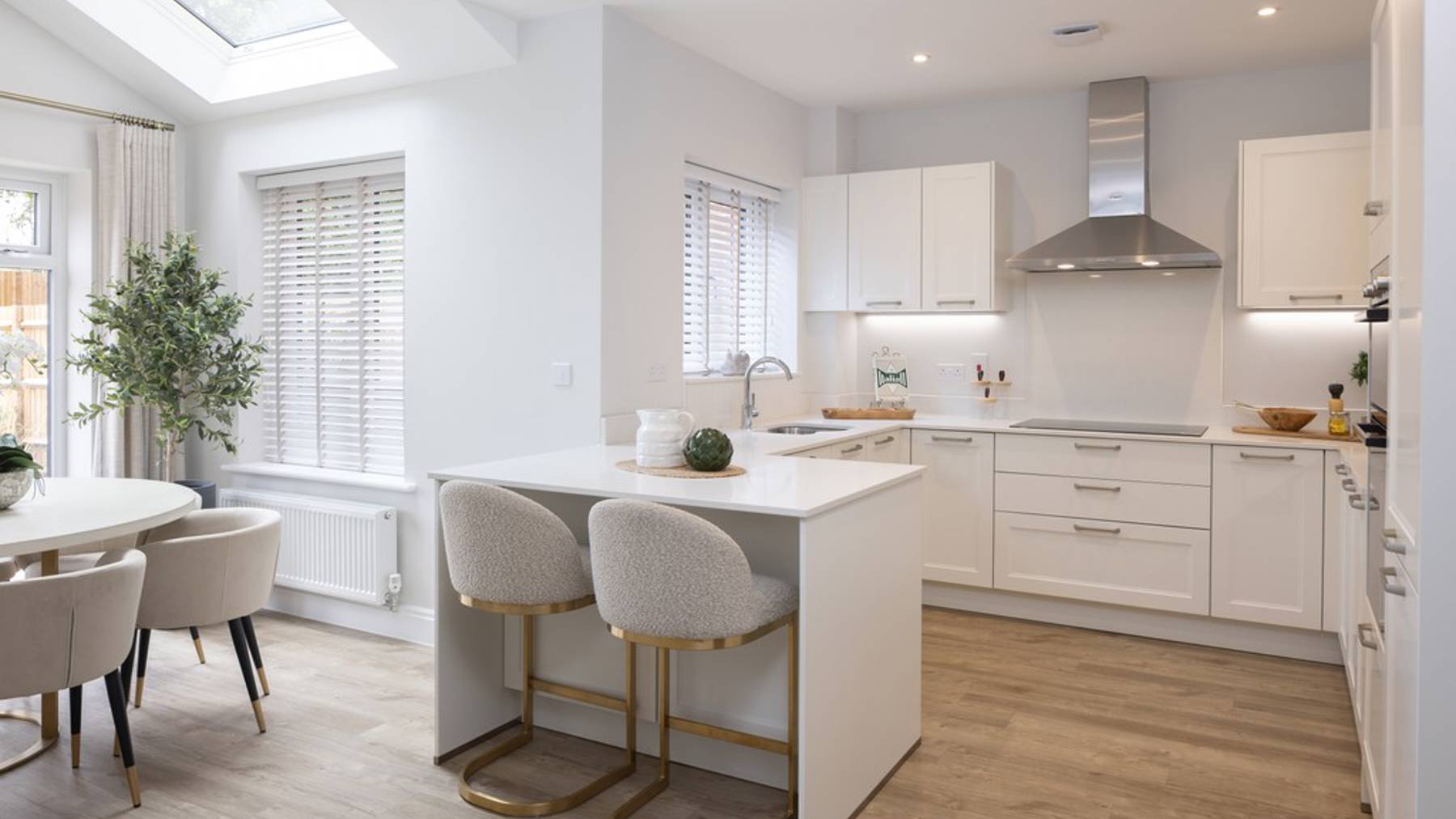 Open plan kitchen dining room of houses for sale in egham surrey