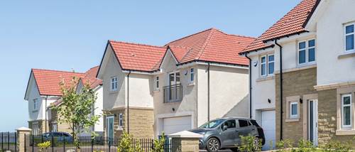 Streetscene of new build houses. houses for sale south lanarkshire, houses to buy east kilbride, new build homes