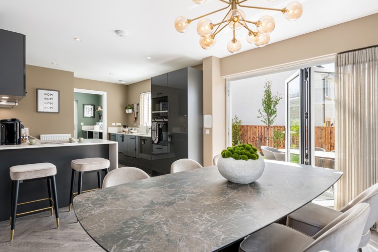 4 bedroom showhome | open plan kitchen and dining area