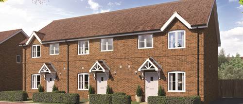 Computer Generated Image of 2 bedroom house for sale in Oxfordshire. Cala at Nobel Park, Didcot.