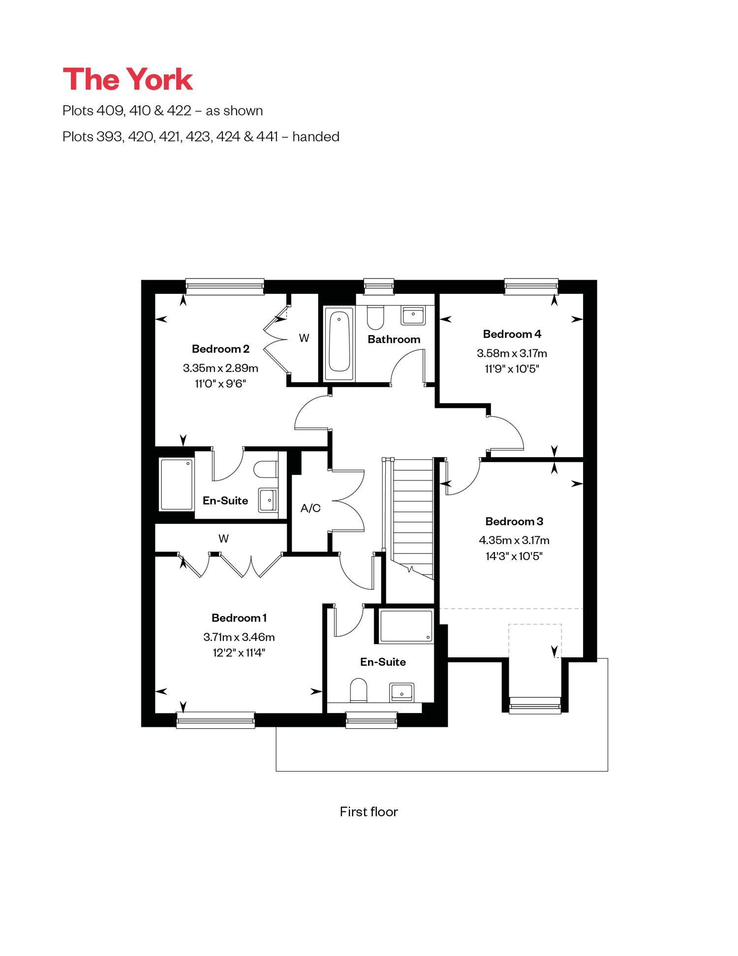 York First Floor floorplan at Cross Trees Park, Shrivenham