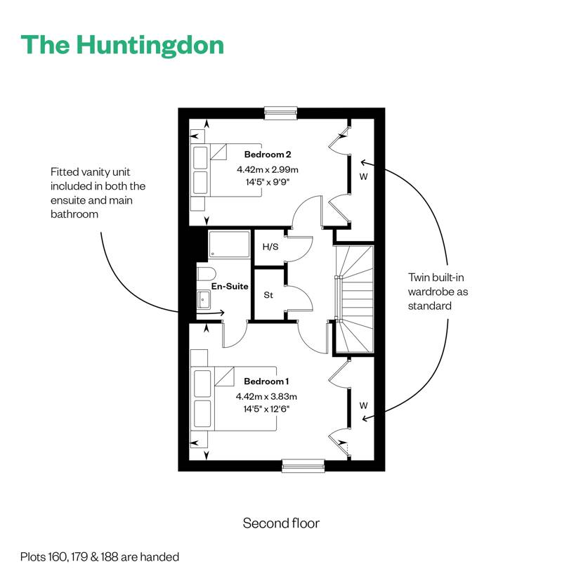 The Huntingdon Annotated Floor Plan SF Netherhall Gardens, Cambridge