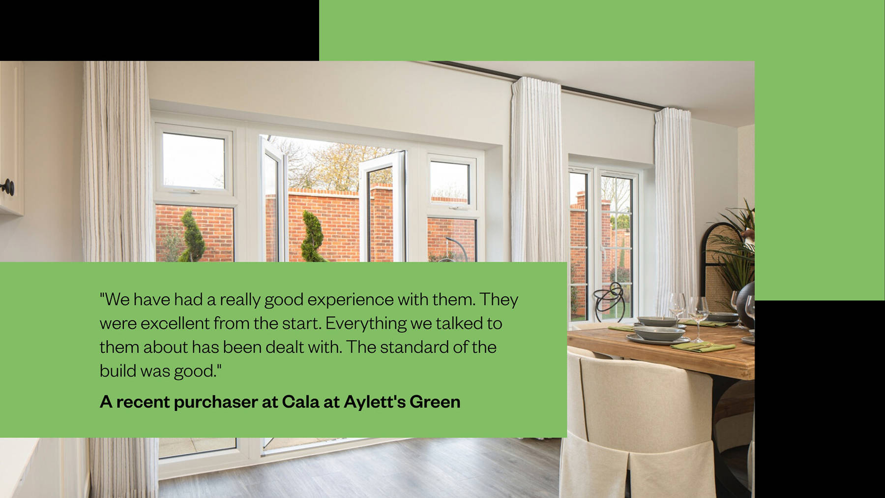 Aylett's Green Testimonial