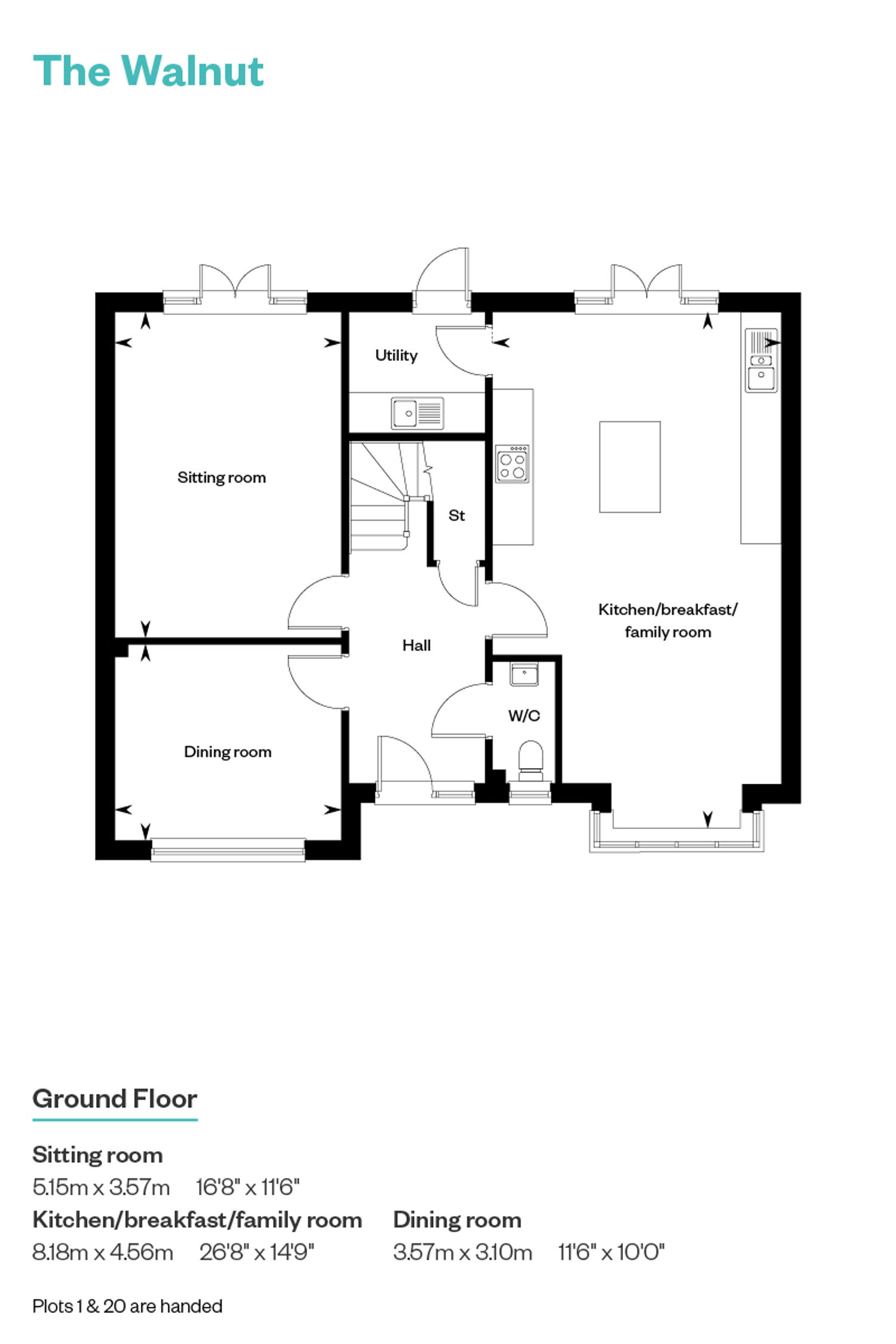 Maiden View Walnut Floorplan Ground Floor