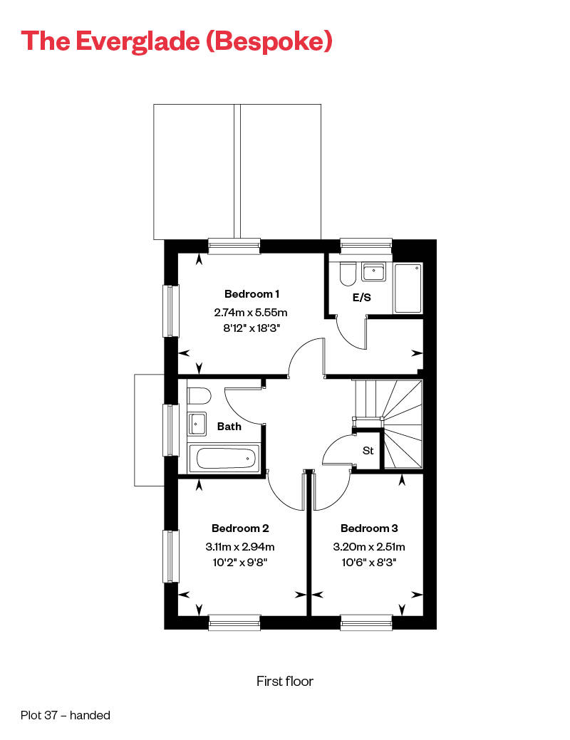 The Everglade Bespoke FF Floor Plan Ingatestone Grove, Essex