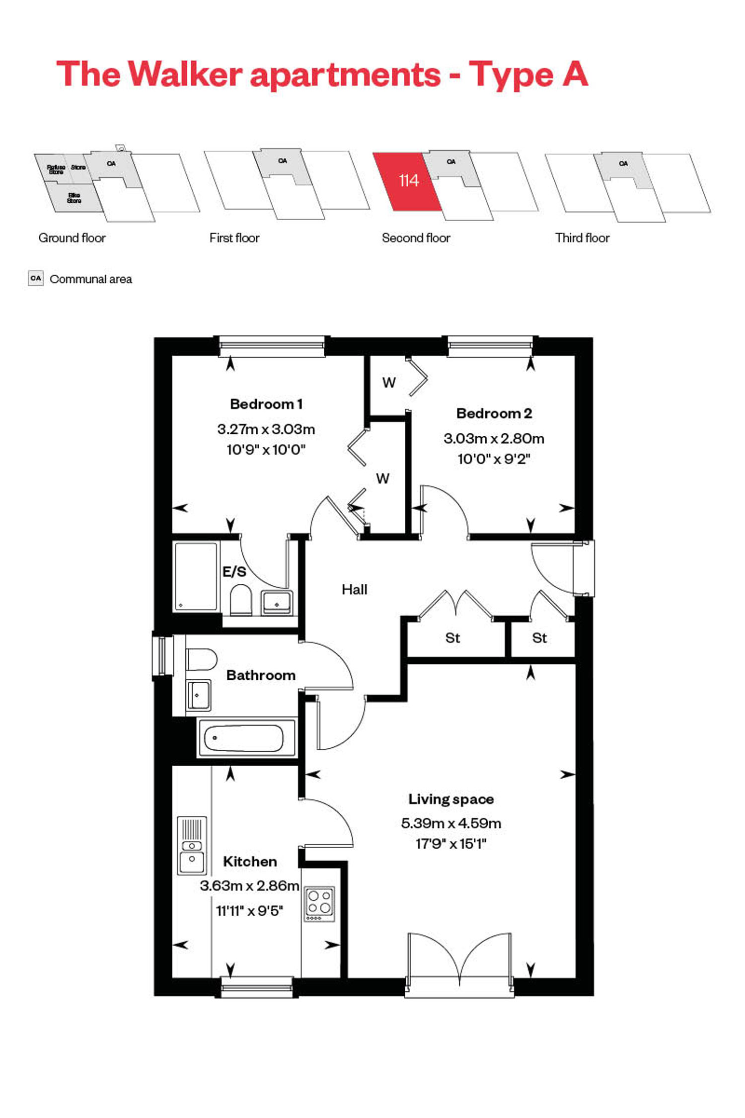 Rosebery Wynd The Walker Apartments Web Floorplans Plot 114