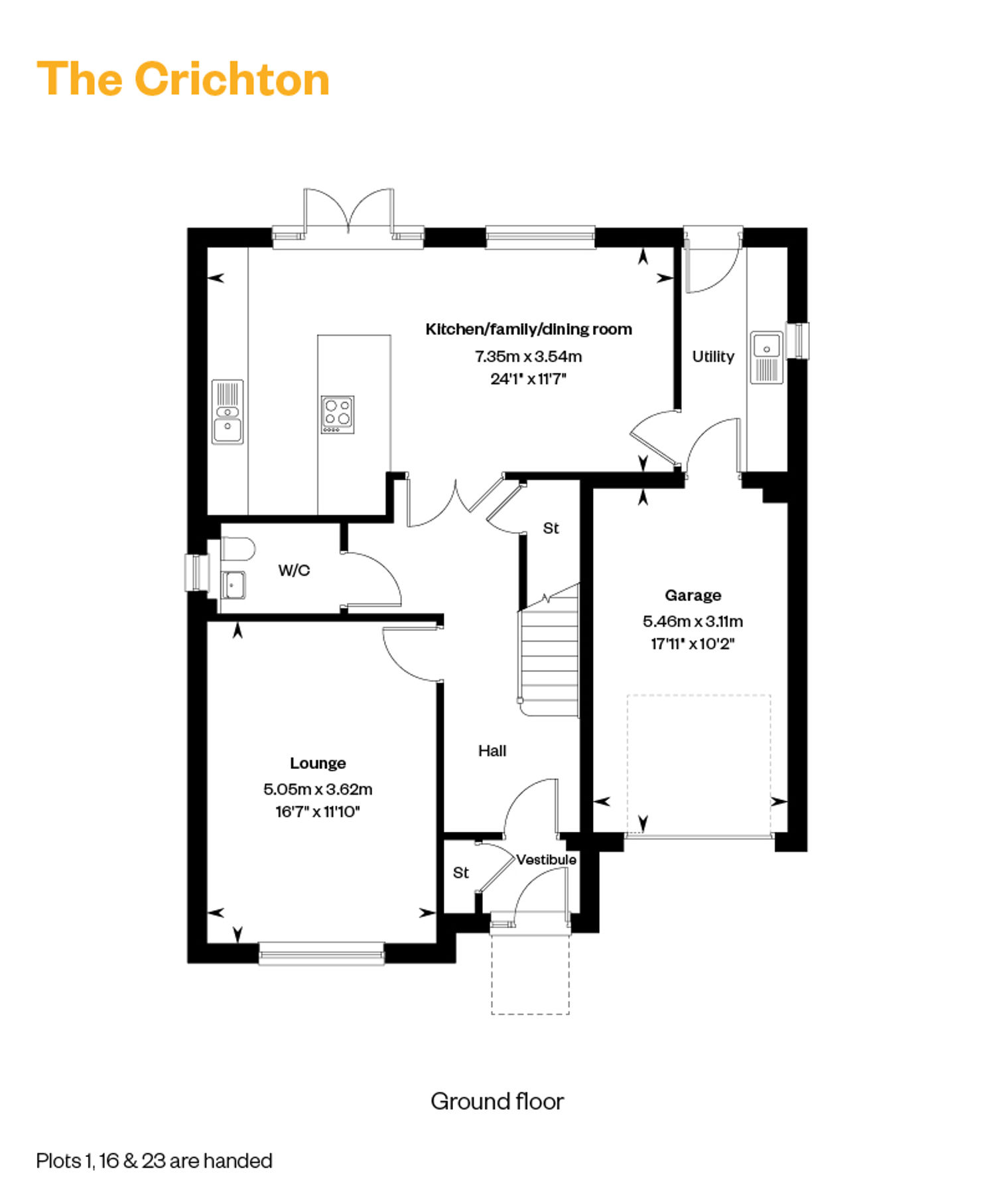 The Crichton ground floor floorplans 