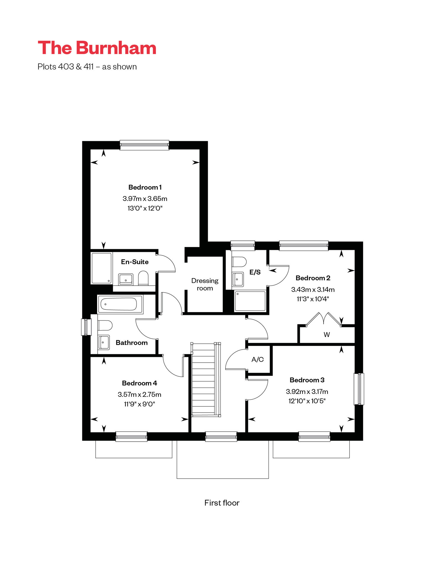 Burnham First Floor floorplan at Cross Trees Park, Shrivenham