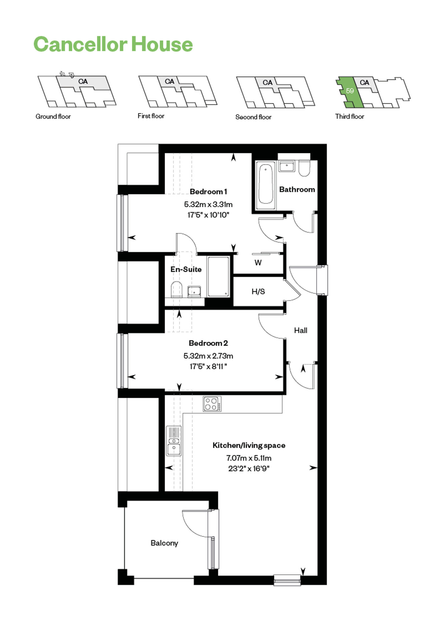 7770875 CALA SOUTH Kings Barton Cancellor House Apartments Plot 59 Web Floorplans 800X1200