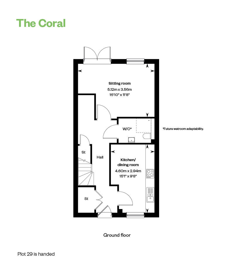 The Coral Floor Plan GF Randall Fields, Stotfold