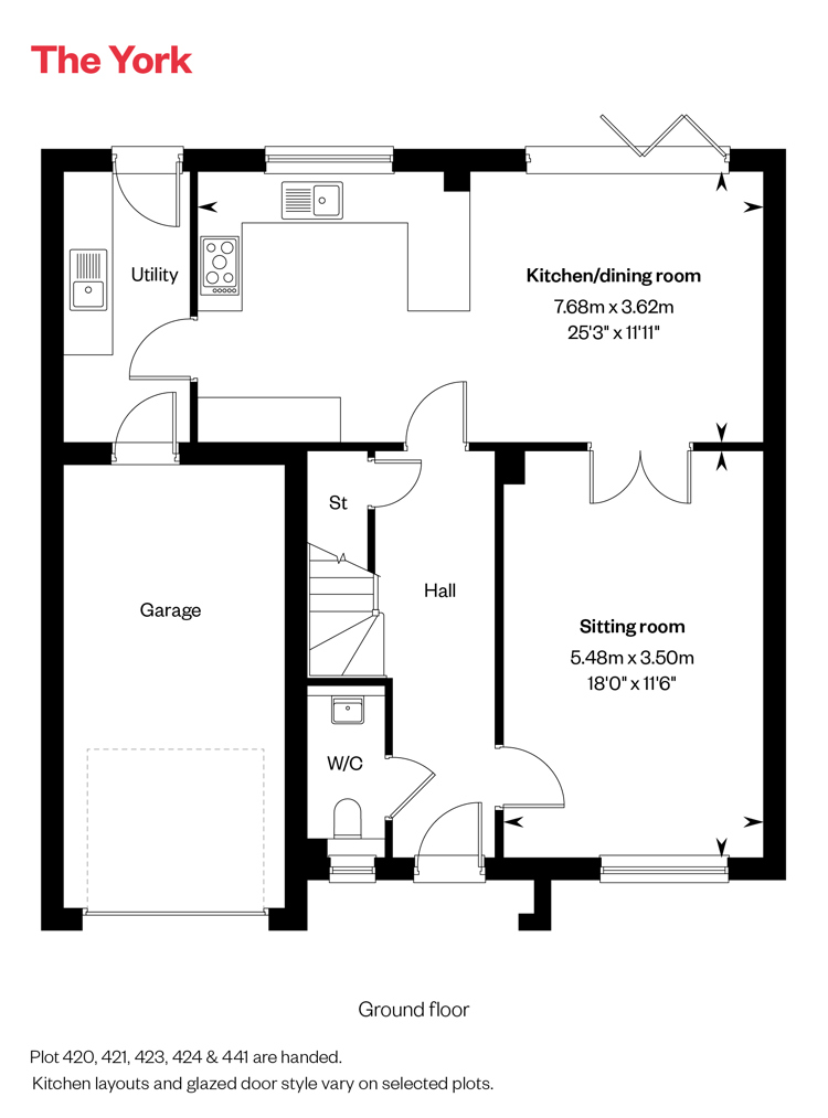 Cross Trees Park Floorplan York 1 GF