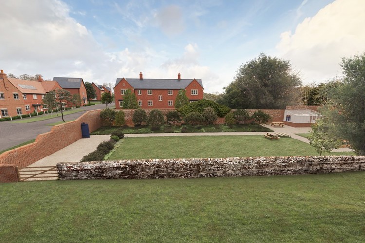 Exterior view from house for sale in Worting Village