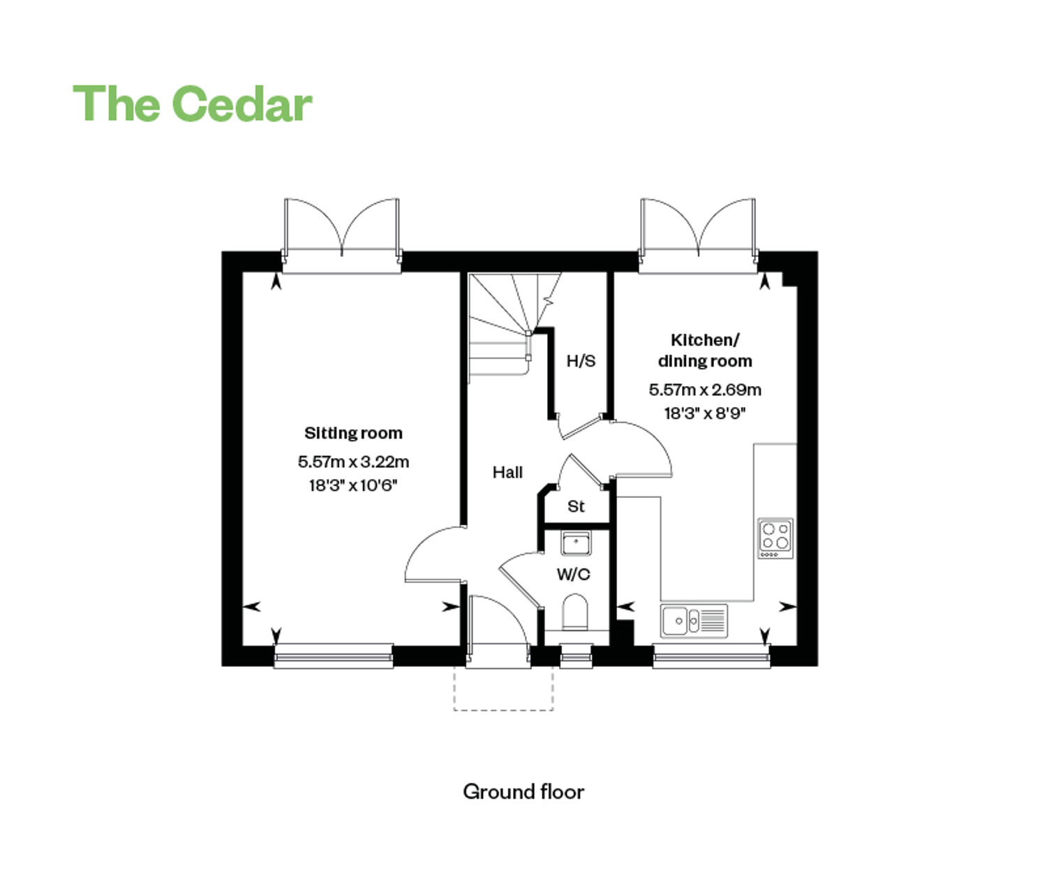 The Ceder Floor Plan GF Randall Fields, Stotfold