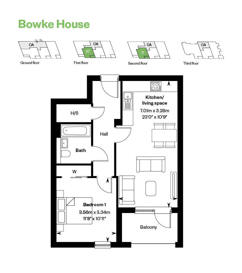 Floorplan of flat for sale in Winchester