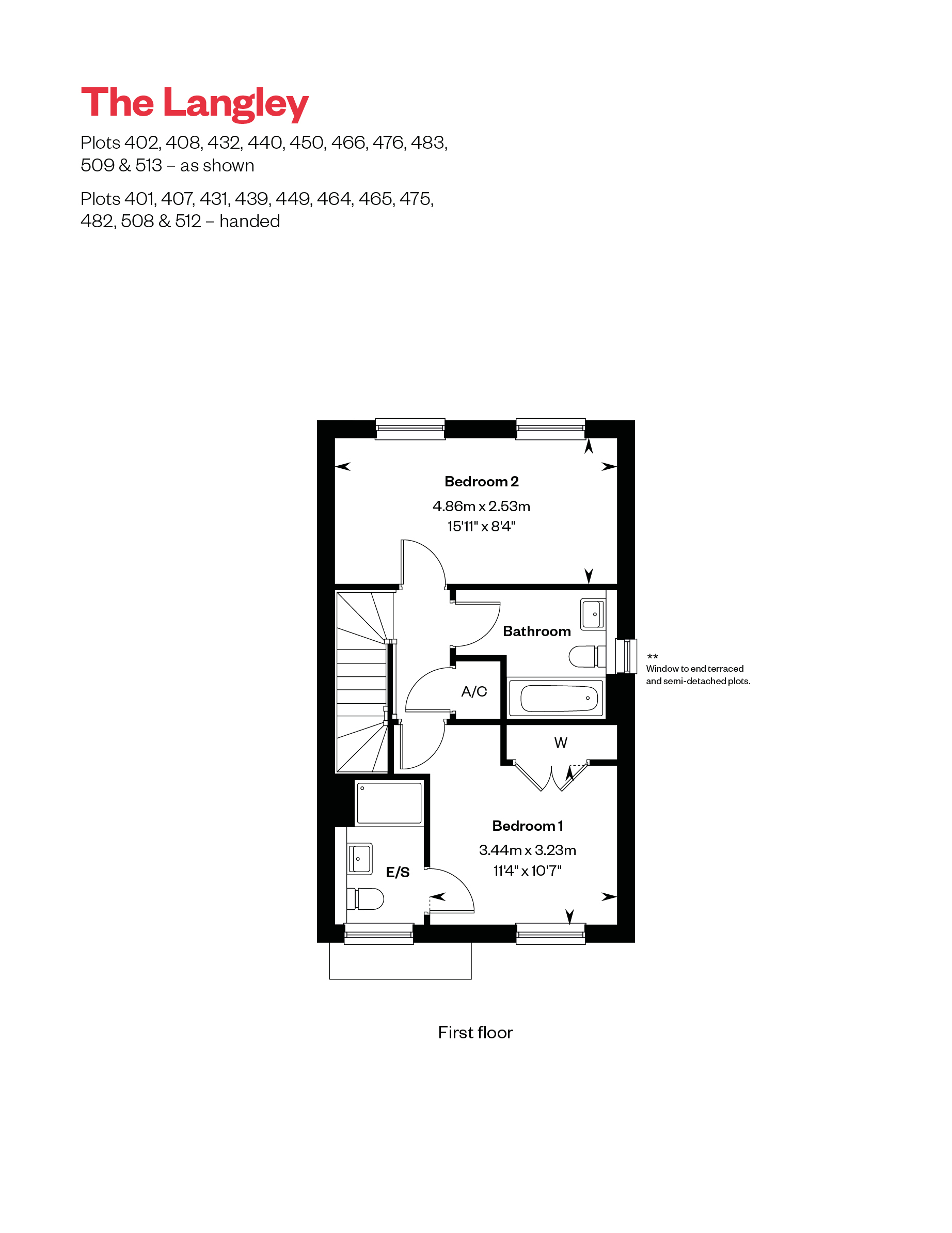 Langely First Floor floorplan at Cross Trees Park, Shrivenham