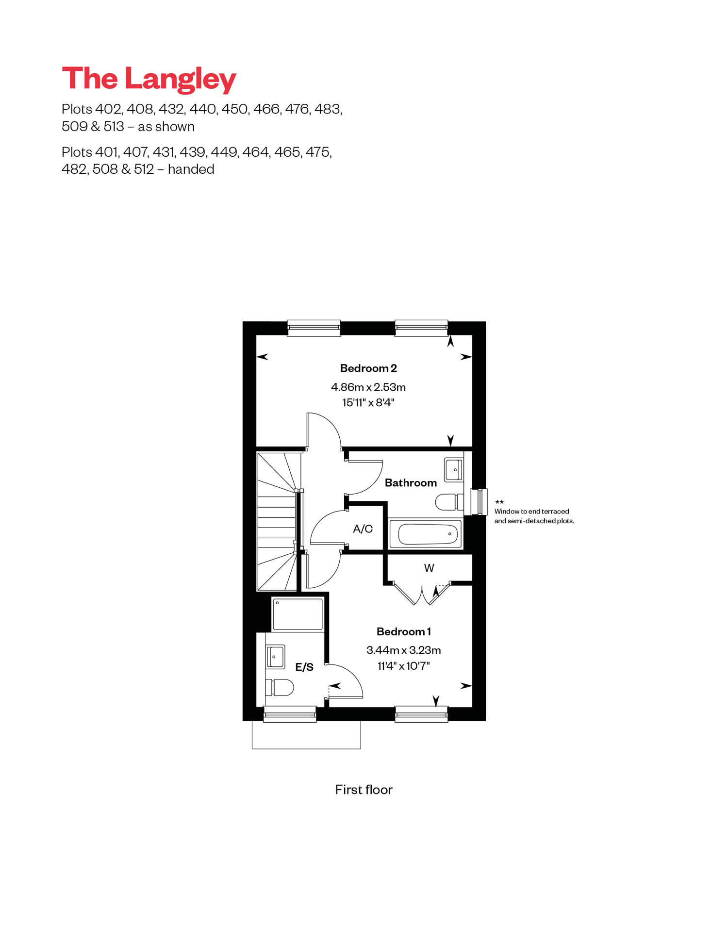 Langely First Floor floorplan at Cross Trees Park, Shrivenham