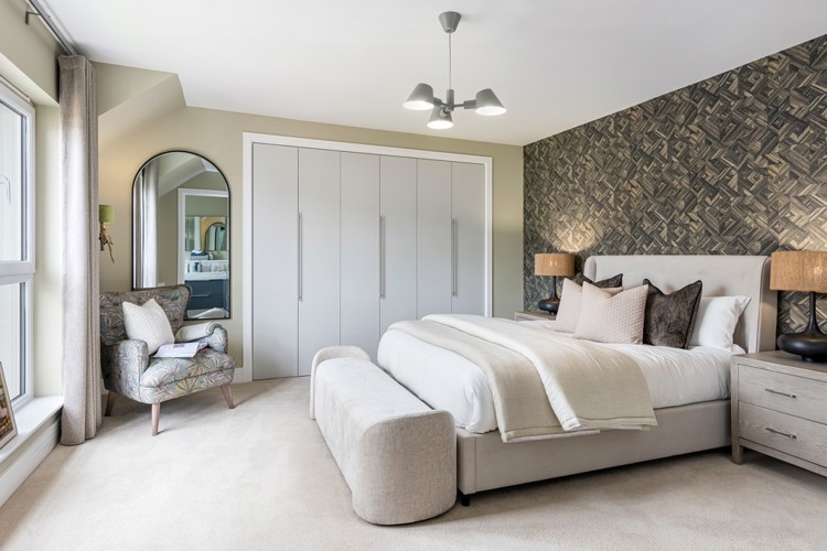 5 bedroom showhome | impressive bedroom with en-suite, Juliet balcony and fitted wardrobes