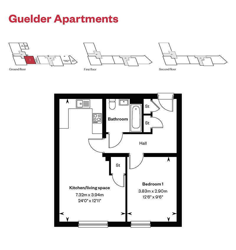 Ingatestone Grove Guelder Apartments Plot 1 Floorplans