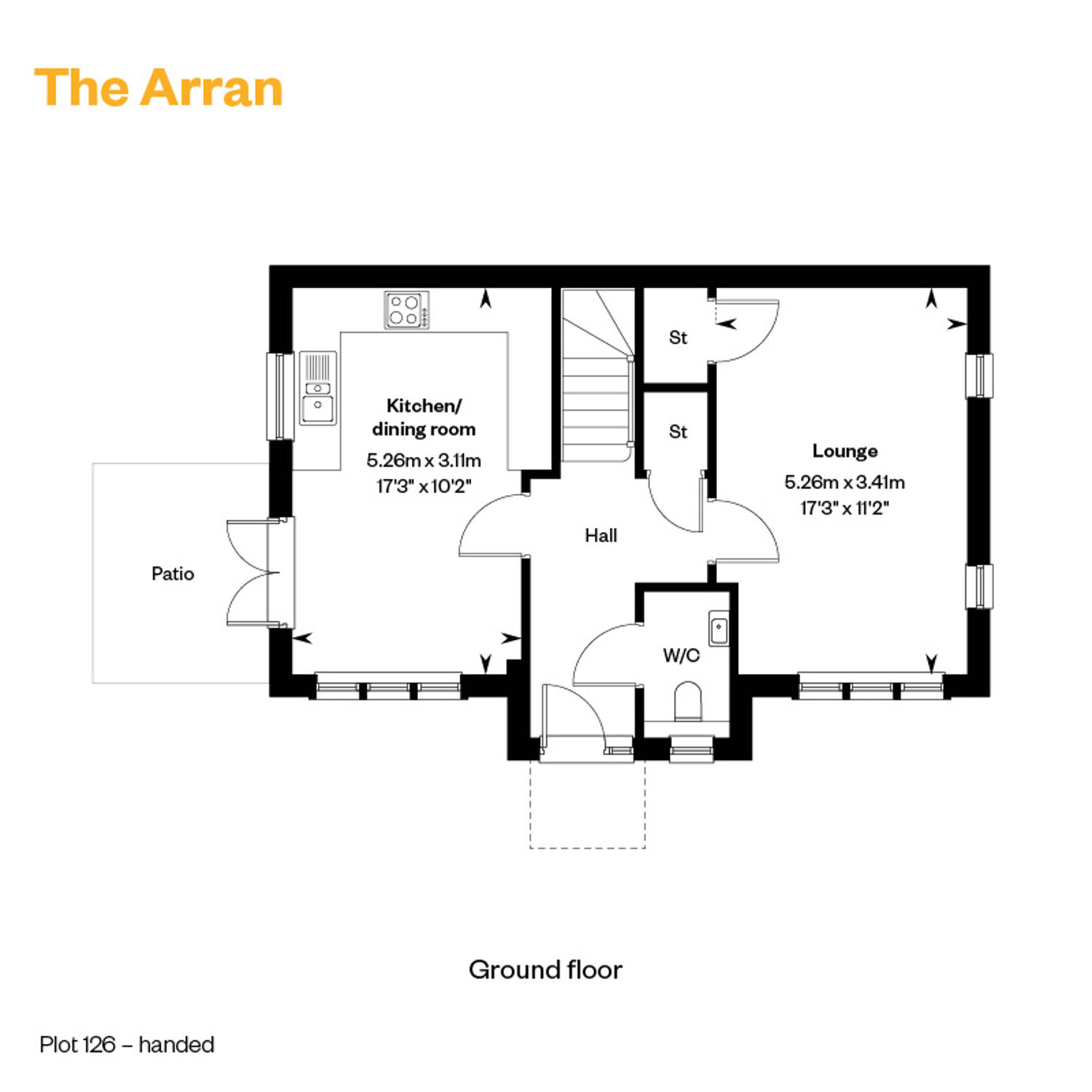 4013582 Cala East Colliers Gate Web Floorplans 800X1200 The Arran GF