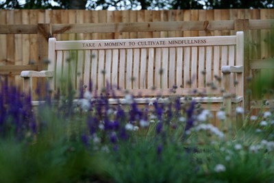 Mindfulness bench helps residents to take some time for a moment of quiet contemplation