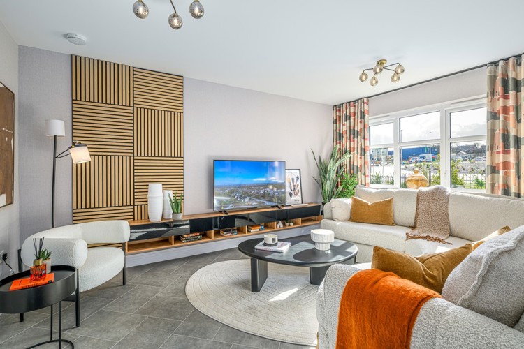 Bryce house type bright and spacious lounge with media unit