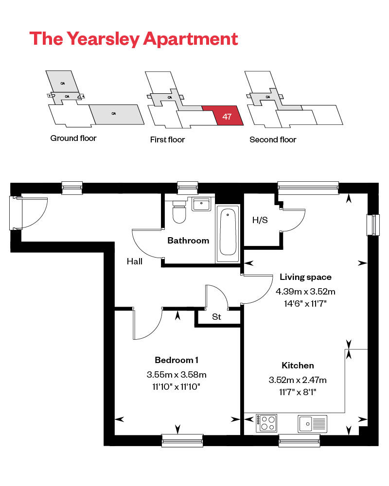 The Yearsley Apartments Plot 47 Floor Plan Ingatestone Grove, Essex